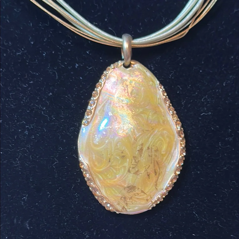 Chico’s Elegant Gold Enamel Necklace